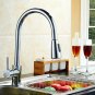 Lead-Free 16 in. High Arch Pull-Down Sprayer Kitchen Faucet with Soap Dispenser in Polished Chrome