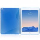 For iPad Air 2 Blue S Line Anti-slip Frosted TPU Protective Case