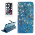 For iPhone 6 Plus Plum Blossom Double Sided Print Leather Case with Holder, Card Slots & Wallet