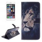 For iPhone 6 Plus Lion Double Sided Print Leather Case with Holder, Card Slots & Wallet