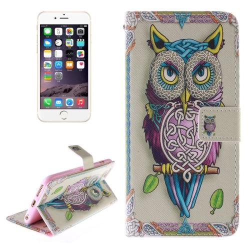 For iPhone 6 Plus Owl Double Sided Print Leather Case with Holder, Card Slots & Wallet