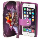 For iPhone 6 Purple 2 in 1 Separable Zipper Wallet Leather Case with Lanyard
