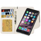 For iPhone 6 Plus White Separable Wallet Style Magnetic Flip PU Leather Case with Lanyard