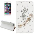 For iPhone 6 Plus Butterfly Diamond Encrusted Leather Case with Holder & Card Slots