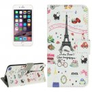 For iPhone 6 Plus Eiffel Tower Magnetic Buckle Leather Case with Card Slots, Wallet & Holder