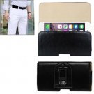 For iPhone 6 Plus Black Crazy Horse Texture Horizontal Style Leather Waist Bag