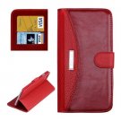 For iPhone 6 Plus Red Litchi Flip Leather Case with Card Slots, Wallet & Holder