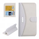 For iPhone 6 Plus White Litchi Flip Leather Case with Card Slots, Wallet & Holder