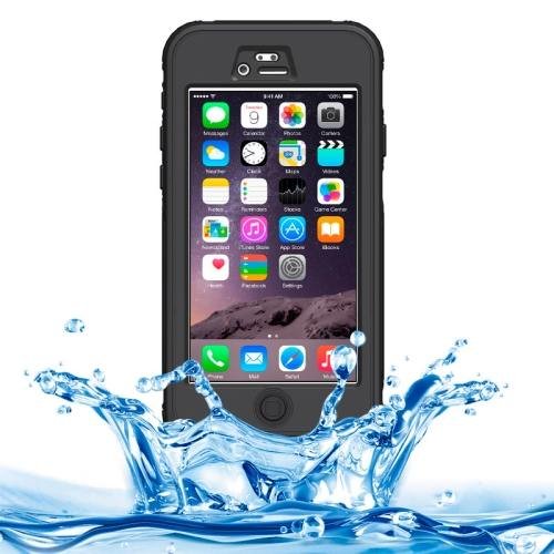 iPhone 6 Plus Black ABS Material Waterproof Protective Case with Button & Touch Screen