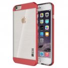 iPhone 6 Plus Red Slicoo Brushed Texture Electroplating Transparent Combination Case