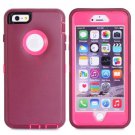 iPhone 6 Plus Dark Red 3 in 1 Hybrid Silicon & Plastic Protective Case