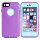 iPhone 6 Plus Purple+Light Blue 3 in 1 Hybrid Silicon & Plastic Protective Case