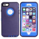 For iPhone 6 Plus Dark Purple+Blue 3 in 1 Hybrid Silicon & Plastic Protective Case