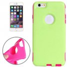 For iPhone 6 Plus Green + Magenta Plastic Shell + TPU Combination Case