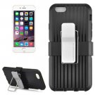 For iPhone 6 Plus Black Plastic and TPU Combination Case with Rotatable Clip and Holder
