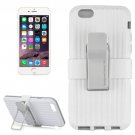 For iPhone 6 Plus White Plastic and TPU Combination Case with Rotatable Clip and Holder