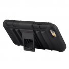 For iPhone 6 Plus Black 2 in 1 Split Sliding Silicone+Plastic Combination Case with Holder