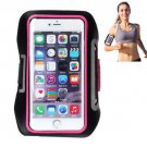 For iPhone 6 Plus Magenta Armband Case with Earphone Hole, Key Pocket, Earphone Winder & Card Slot