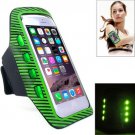 For iPhone 6 Plus Green Colorful Sport Armband Case with LED Lighting