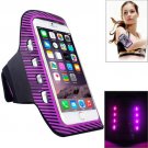 For iPhone 6 Plus Purple Colorful Sport Armband Case with LED Lighting