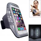 For iPhone 6 Plus White Colorful Sport Armband Case with LED Lighting