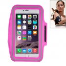 For iPhone 6 Plus Magenta Sport Armband Case with Earphone Hole and Key Pocket