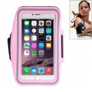 For iPhone 6 Plus Pink Sport Armband Case with Earphone Hole and Key Pocket