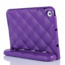 For iPad Mini 1/2/3 Purple EVA Net Style Bumper Protective Case with Handle & Holder
