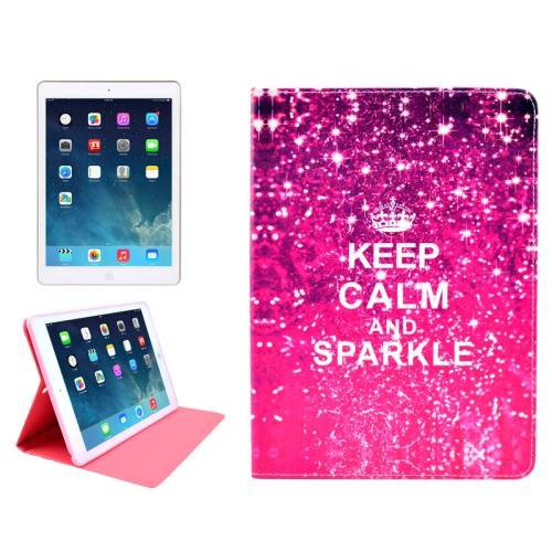 For iPad Air KEEP CALM Pattern Smart Cover Leather case with Holder