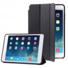 For iPad Air Black 3-folding Naturally Treated Leather Smart Cover Case with Holder