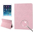 For iPad Air Pink Diamond Flower Leather Case with 3 Gears Holder & Sleep / Wake-up Function