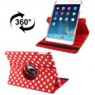 For iPad Air Red Dot Pattern Rotatable Smart Cover Leather Case with 3 Gears Holder