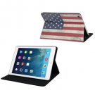 For iPad Air Retro USA Flag Pattern Leather Case with Holder & Sleep / Wake-up Function