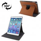 For iPad Air Brown Rotatable Denim Leather Case with 3 Gears Holder & Sleep / Wake-up Function