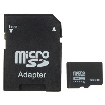 8GB High Speed Class 4 Micro SD(TF) Memory Card from Taiwan, Write: 6.5mb/s, Read: 16mb/s