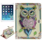 For iPad Air/iPad 5 Owl Pattern Leather Case with Holder, Card Slots & Wallet