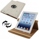 For iPad 4/3/2 White Rotatable Cute Smart cover Leather Case with 3 Stalls Adjustment case