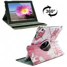 For iPad 4/3/2 360 Degree Rotation Flower Pattern Flip Leather Case with Holder