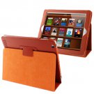 For iPad 4/3/2 Orange Litchi Texture Folding Leather with Sleep / Wake-up & Holder Function