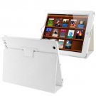For iPad 4/3/2 White Litchi Texture Folding Leather with Sleep / Wake-up & Holder Function