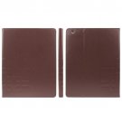 For iPad 4/3/2 Coffee ENKAY Crazy Horse Embossing Smart Cover PU Leather Case & Card slots