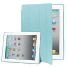 For iPad 4/3/2 Blue 4-folding Slim Smart Cover Leather Case with Holder