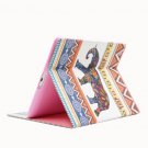 For iPad 4/3/2 Elephants Pattern Leather Case with Holder & Card Slots & Wallet
