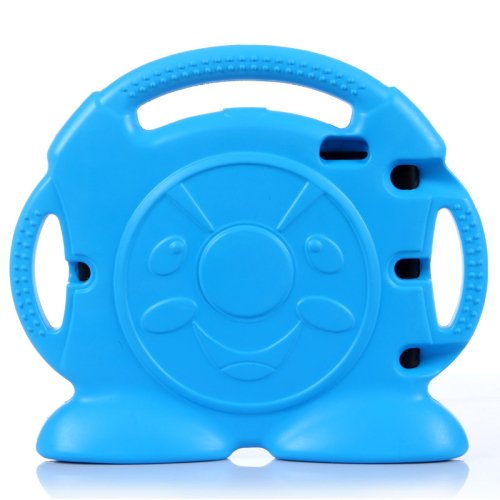 For iPad 4/3/2 Blue Anpanman Pattern EVA Bumper Portable Protective Case with Handle & Holder
