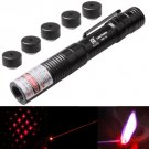 4mw 650nm Red Beam Aluminum Handheld Adjustable Focus Laser Pointer with 5 Laser Light Patterns