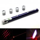1mw 650nm Red Beam Laser Stage Pen with 5 Laser Light Patterns, Built-in Battery - Purple