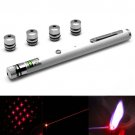 1mw 650nm Red Beam Laser Stage Pen with 5 Laser Light Patterns, Built-in Battery - White