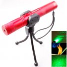 4mw 532nm 303 Green Beam Gypsophila Pattern Adjustable Focus Laser Pointer with Holder - Red