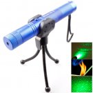 4mw 532nm 303 Green Beam Gypsophila Pattern Adjustable Focus Laser Pointer with Holder - Blue