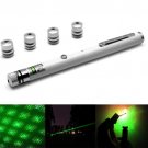 4mw 532nm Green Beam Laser Stage Pen with 5 Laser Light Patterns, Built-in Battery - White